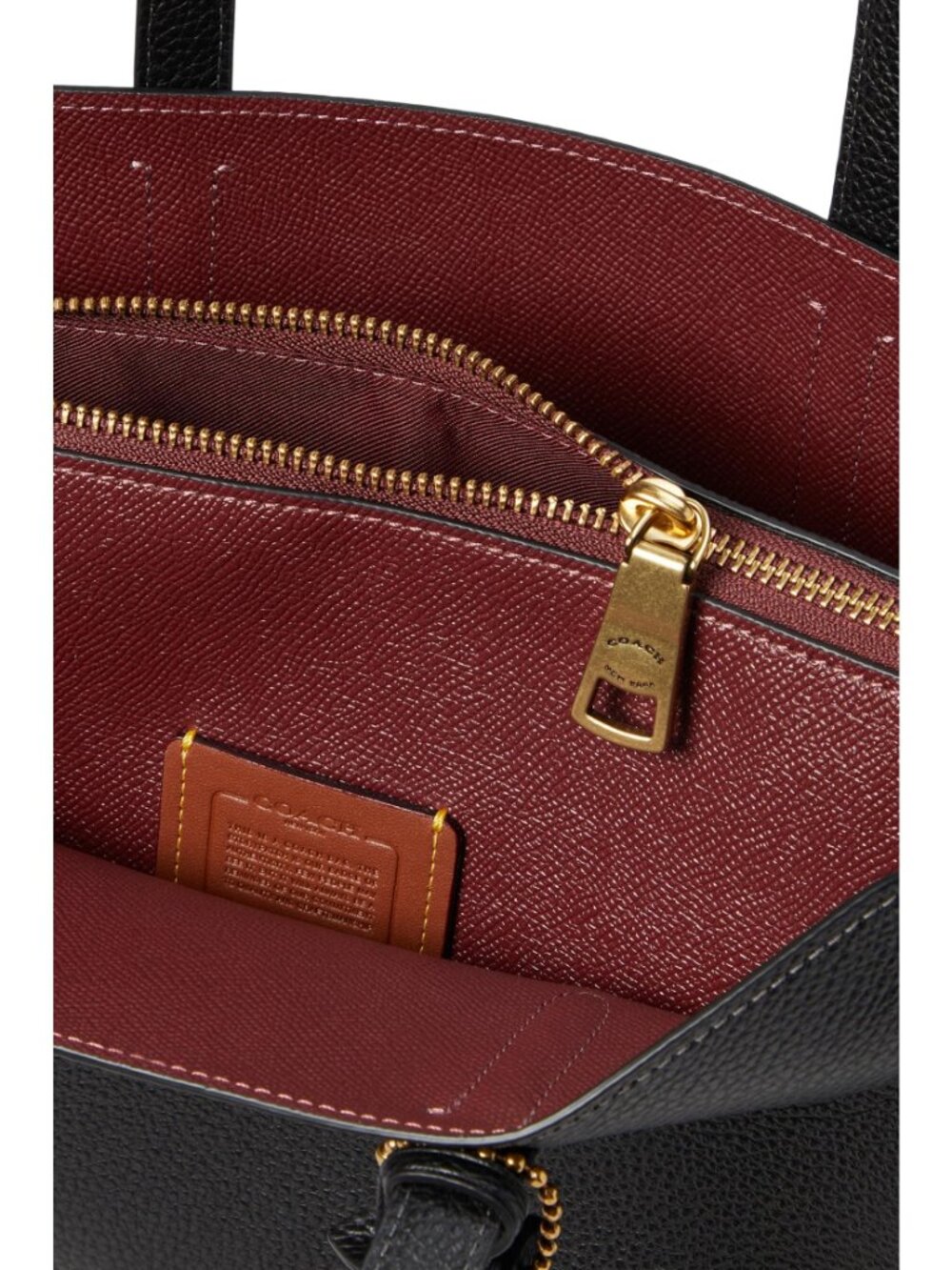 #  Coach Polished Pebble Leather Carter Carryall 28 Black - Picture 10 of 15